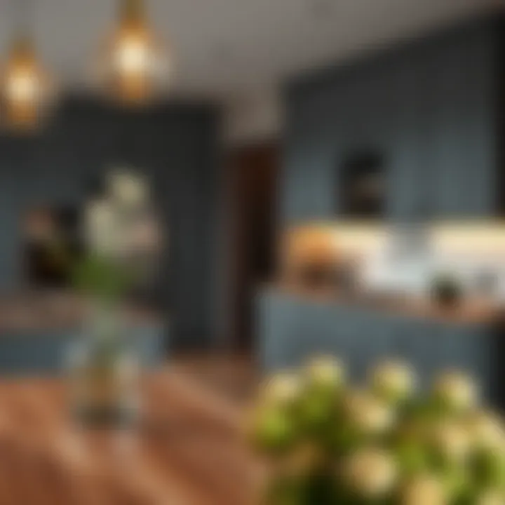 Chic Grey Kitchen Showcasing Bold Color Contrasts Chic grey kitchen showcasing bold color contrasts