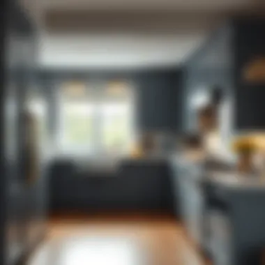 Elegant Grey Kitchen Featuring Unique Lighting Elegant grey kitchen featuring unique lighting