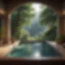 Serene landscape with a tranquil spa setting