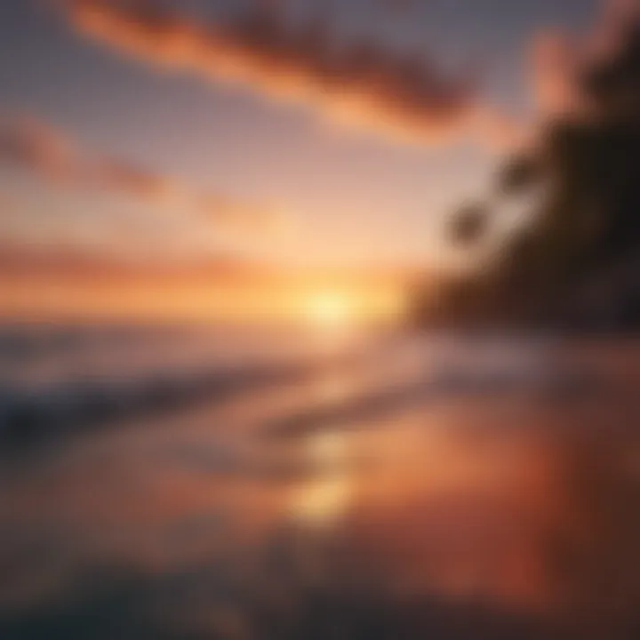 Vibrant Coral Sunset Over Horizon