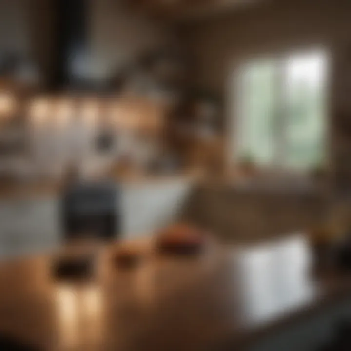 Ambient lighting creating a warm atmosphere in a kitchen