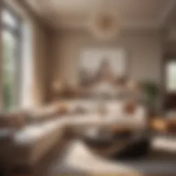 Elegant living room featuring warm neutral tones