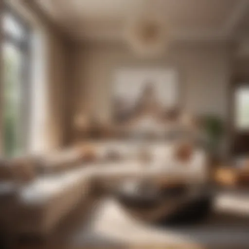Elegant living room featuring warm neutral tones