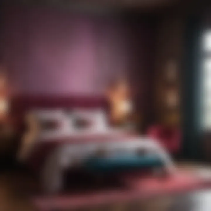 Luxurious bedroom featuring rich jewel tones