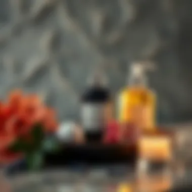 Artistic arrangement of luxury hand soap elements