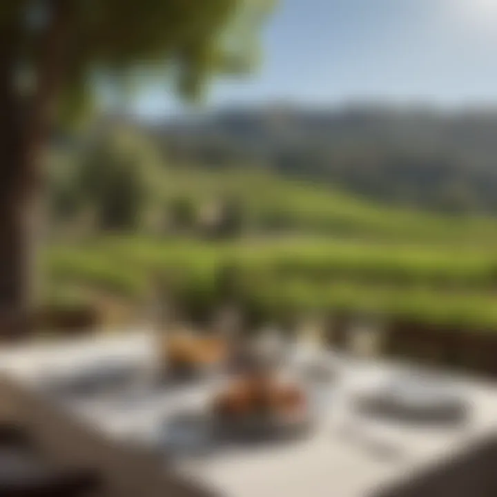 A picturesque view of Napa Valley during lunch hour