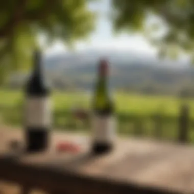 The Essence of Napa's Wine Heritage An exquisite wine bottle surrounded by vineyard greenery