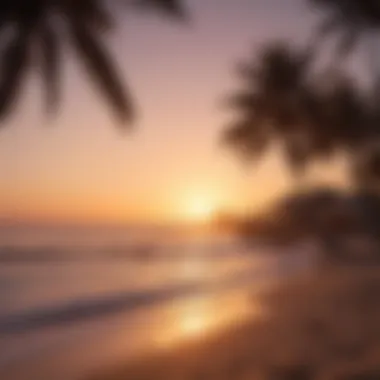 Sunset over a luxurious beach destination