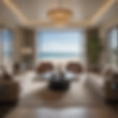 Exquisite interior design of a luxury beachfront rental with modern amenities