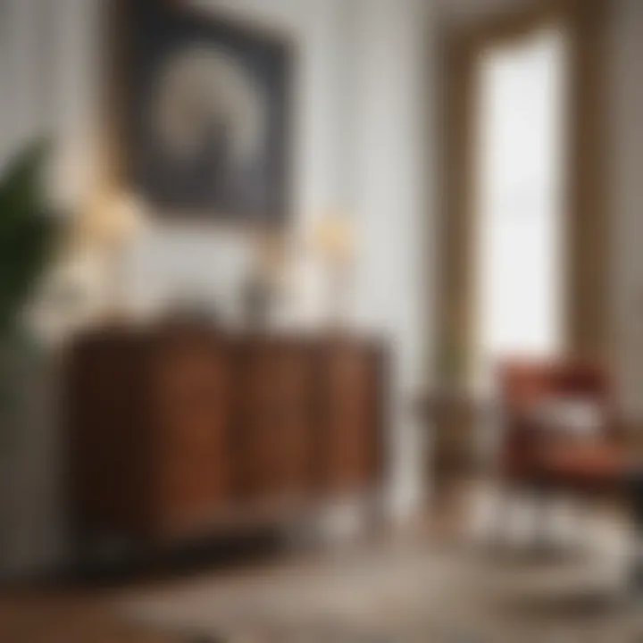 A collection of vintage furniture pieces in a modern setting.