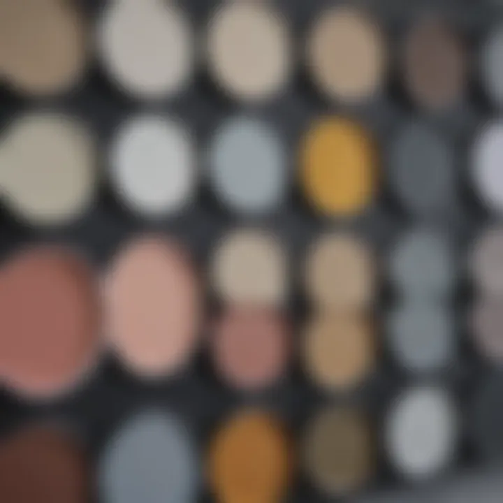 Various shades of model house paint palette