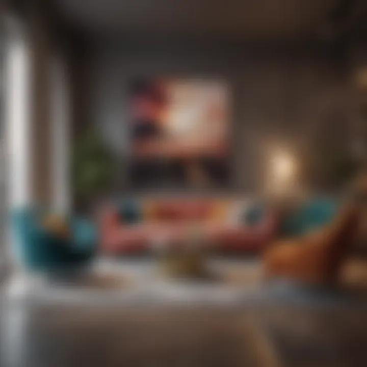 An inviting contemporary space with a harmonious blend of colors and textures.