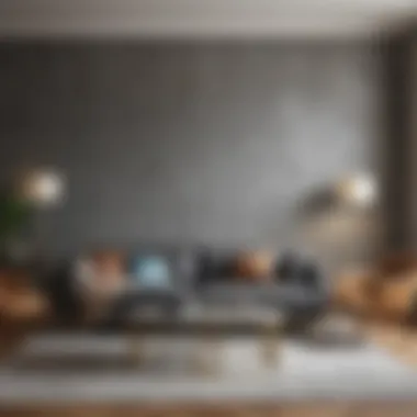 Stylish living room showcasing textured wallpaper techniques