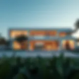 Contemporary Elegance: A Look at Modern Mansion Design Sleek modern mansion exterior showcasing minimalist architecture