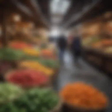 Vibrant local market showcasing fresh produce and artisanal goods