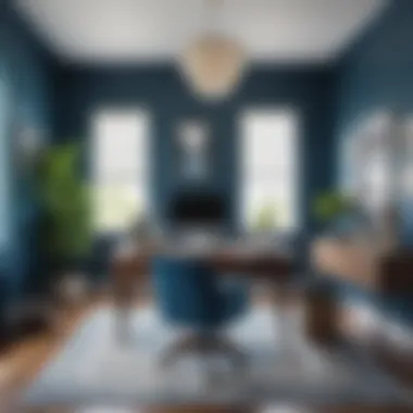 Chic Ocean Blue Home Office Stylish home office with ocean blue accents and modern furnishings