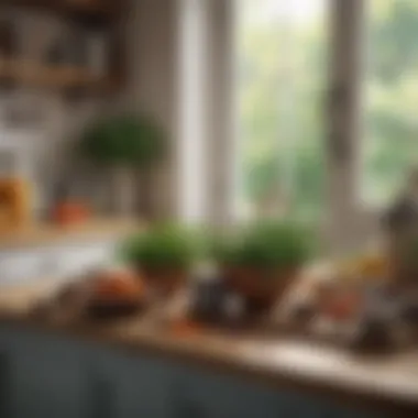 Aromatic Herbs and Spices in Summer Kitchen Design Herbs and spices in traditional summer kitchen setting