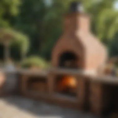 Classic Elegance: Outdoor Brick Oven in Summer Kitchen Outdoor brick oven in classic summer kitchen style