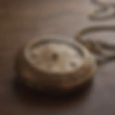 Antique brass pocket watch with intricate detailing