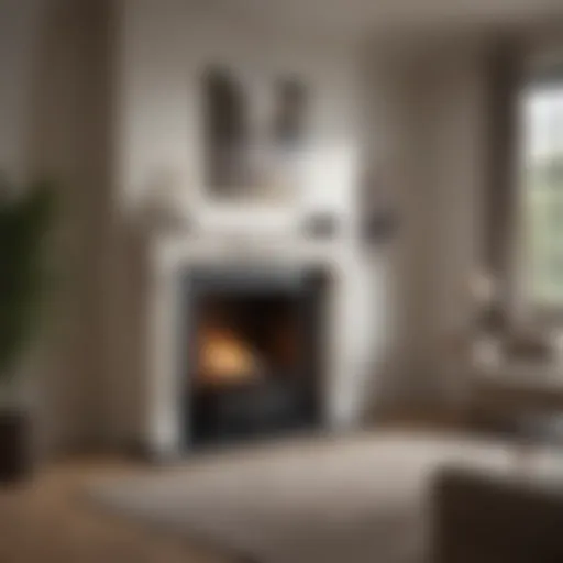 Elegant painted wood fireplace in a modern living room
