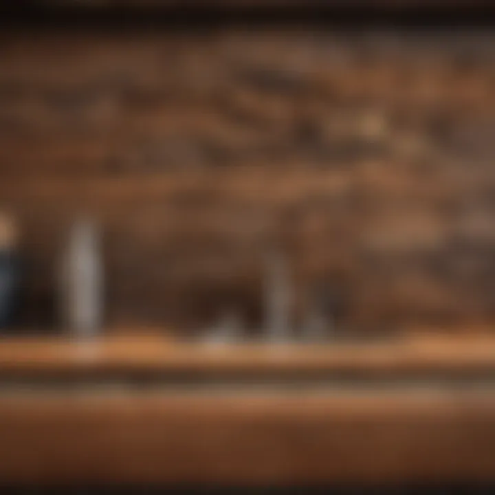 Rustic wood panel backsplash showcasing natural beauty