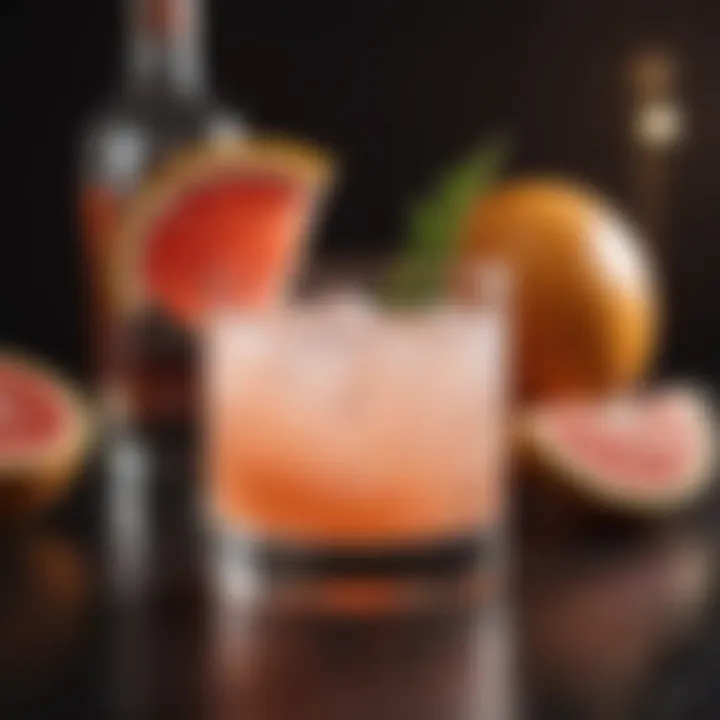 An elegant paloma cocktail with grapefruit essence