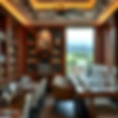 Luxurious wine tasting room with sophisticated decor