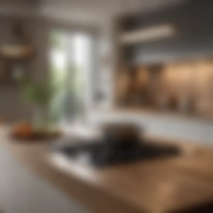 Contemporary kitchen with a blend of natural materials and modern fixtures