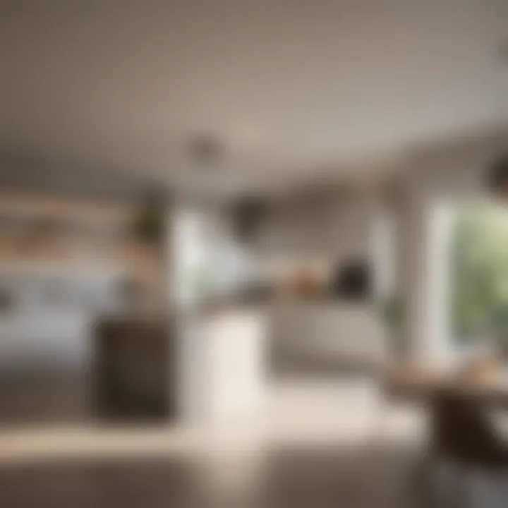 Functional kitchen layout highlighting open space and efficient design