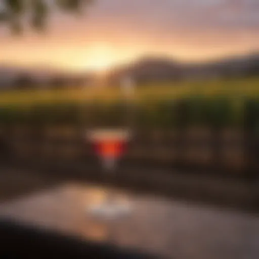Vineyard Sunset Reflection