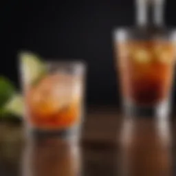 A vibrant cocktail garnished with a slice of lime and salt rim