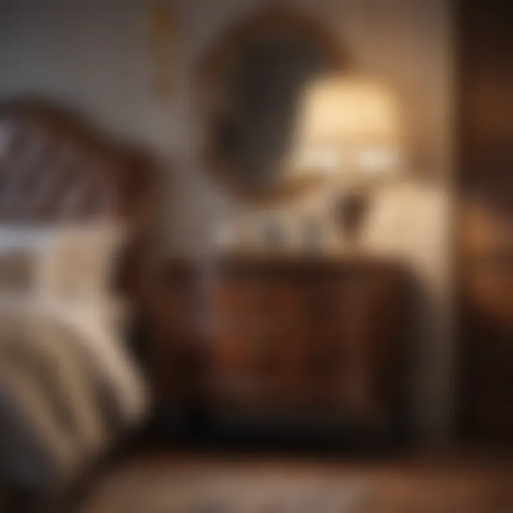 An elegant bedroom showcasing vintage furniture