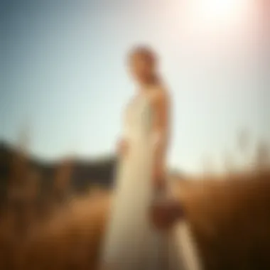 Long dress paired with elegant accessories