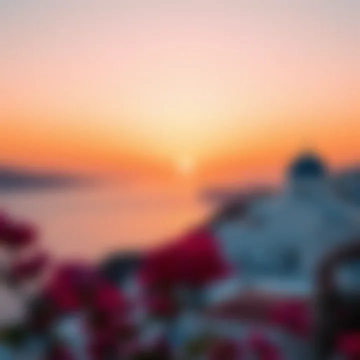 Stunning sunset over Santorini's caldera