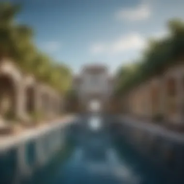 A luxurious resort pool featuring unique architectural design