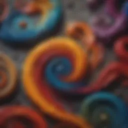 Abstract swirls of vibrant colors on a canvas-like background