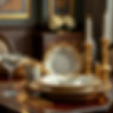 Opulent Gold Accents Luxury dinnerware set with gold accents