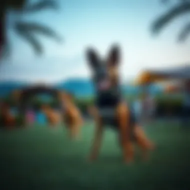 Outdoor play area for dogs at a premium resort