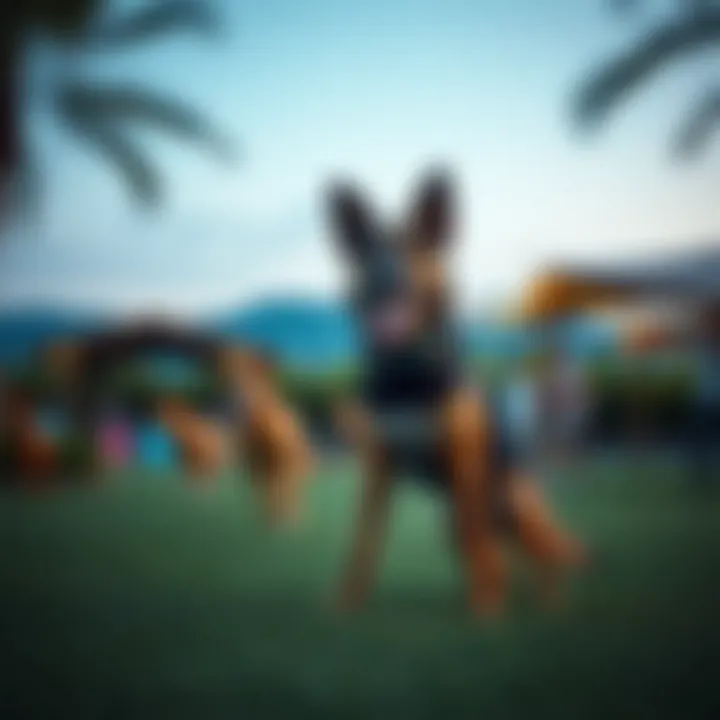 Outdoor play area for dogs at a premium resort