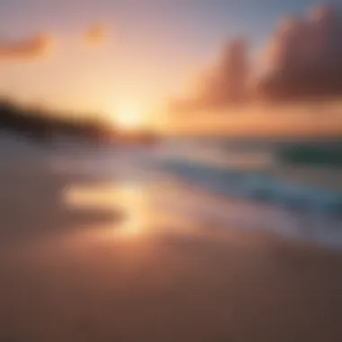 A stunning sunset over a tranquil beach in Florida