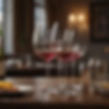 Setting the Scene with Luxurious Wine Glasses Luxurious wine glasses set on an elegant dining table