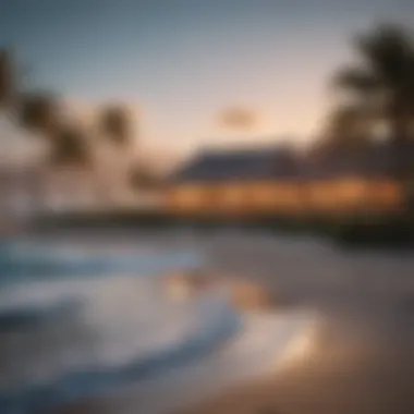 Elegant beachfront resort in winter