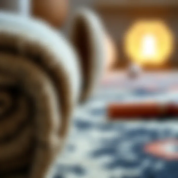 Quality Materials Showcase Close-up of high-quality materials used in Rifle Paper Co. rugs