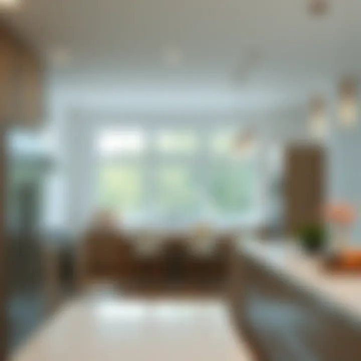 Open Layout Kitchen Emphasizing Natural Light Stylish kitchen with open layout and natural light