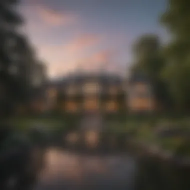 Breathtaking Surroundings of an Expensive Estate Gorgeous landscape surrounding a luxury estate
