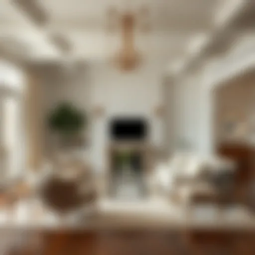 Elegant living room showcasing coastal design elements