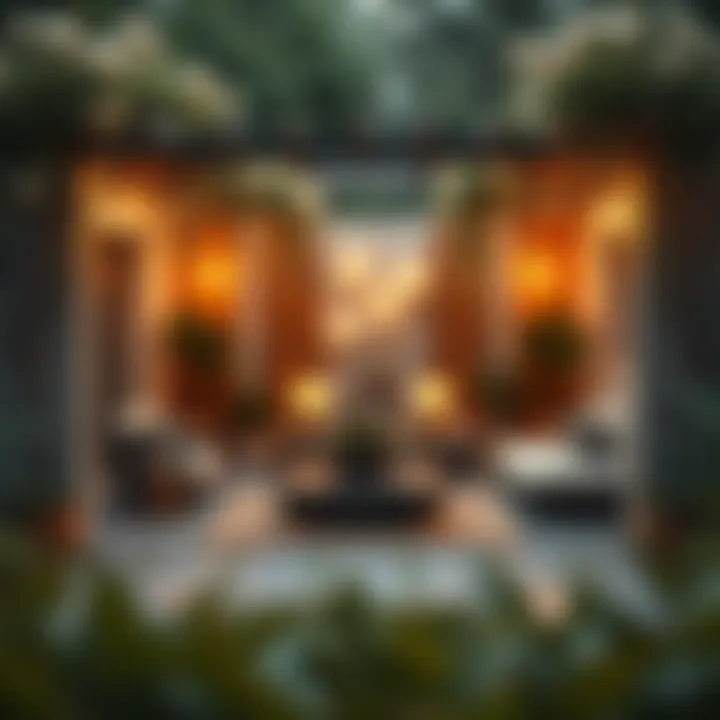 A Harmonious Garden Retreat A serene garden oasis blending nature with luxury decor