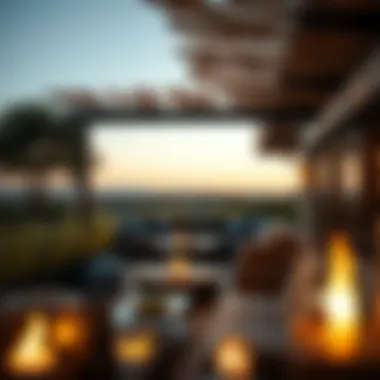 Cozy Outdoor Lounge Experience An inviting lounge area with plush seating surrounded by nature