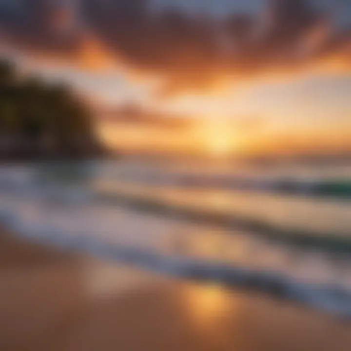 Colorful sunset casting vibrant hues over the ocean