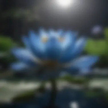 The Serene Blue Lotus An exquisite display of the Blue Lotus, symbolizing purity and tranquility